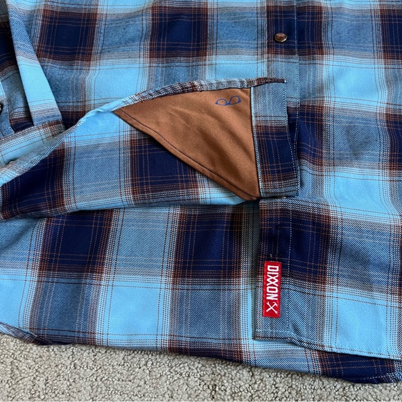 Dixxon Women’s The Riveted Flannel Button Up Shirt Sz XL Blue Plaid Check GUC - Picture 6 of 10